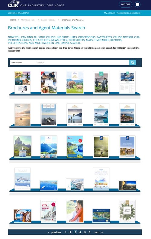 Screenshot of CLIA Brochure Rack