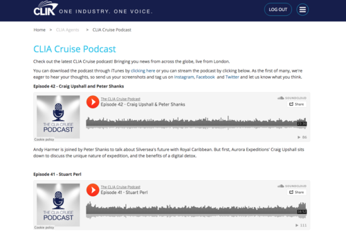 Screenshot of CLIA Podcast