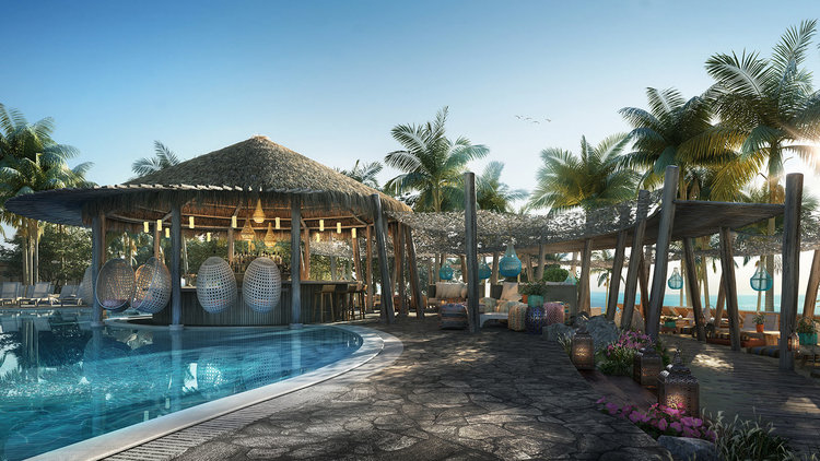 Rendering of Virgin Voyages' Beach Club