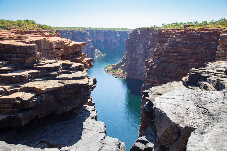 Drone shot of the Kimberley river in Australia