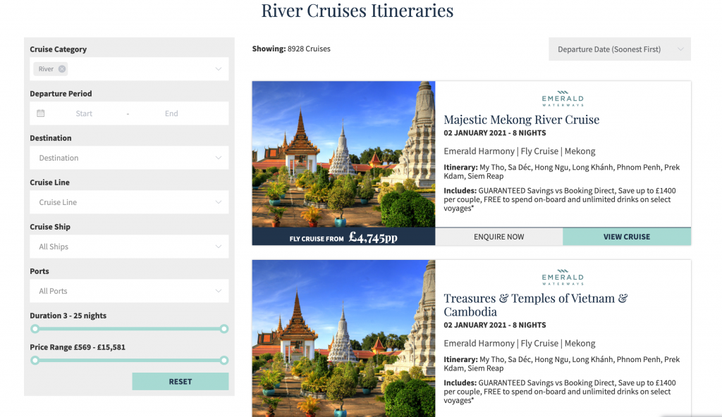 Screenshot of Panache River Cruises