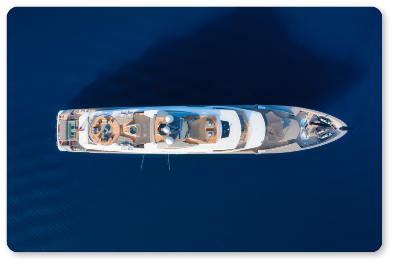 aerial photo of a ship from directly above