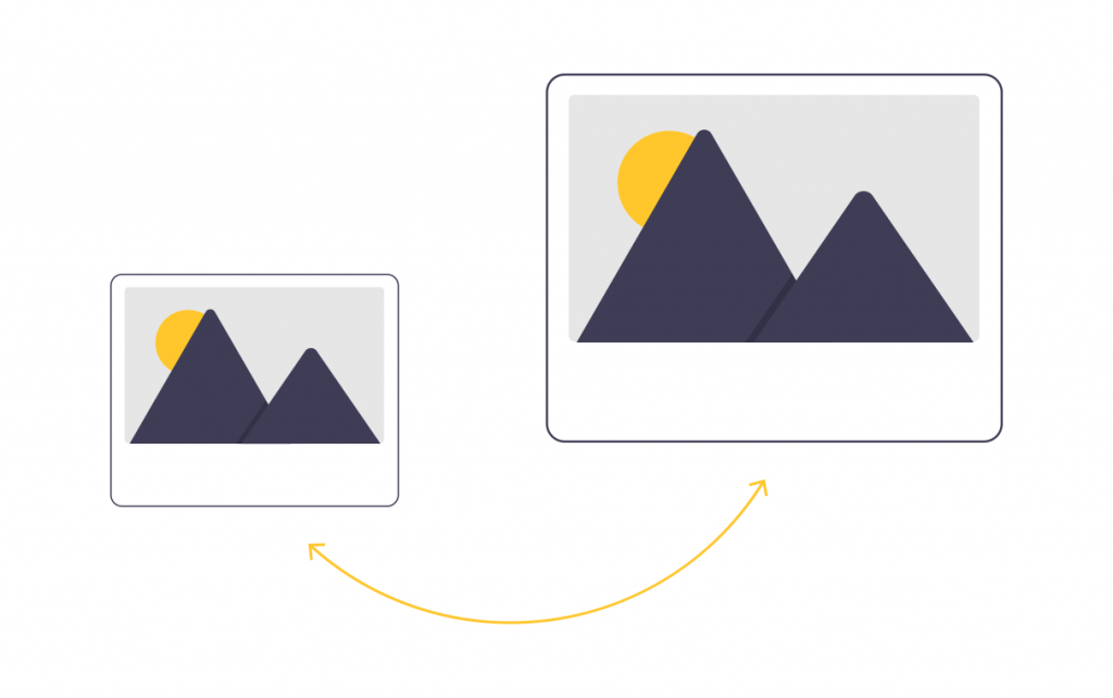 Illustration of two images side by side