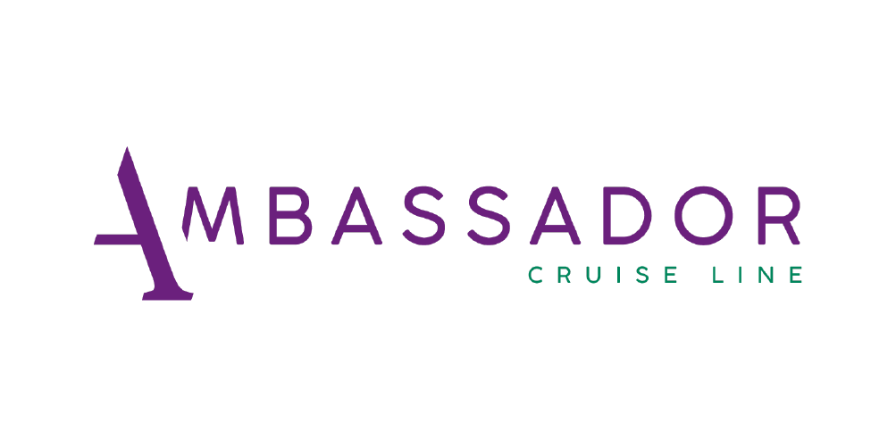 Purple and Blue Ambassador Cruise Line Logo