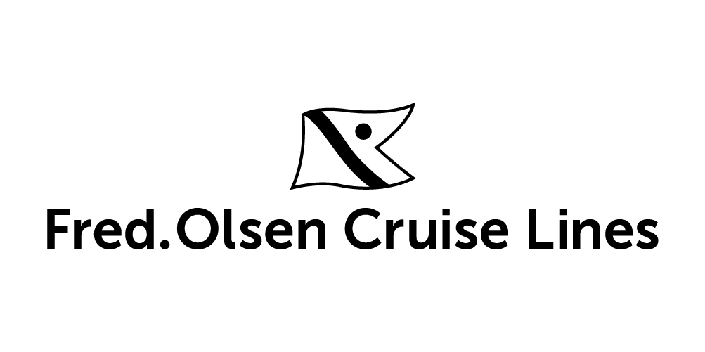 Fred. Olsen Cruise Lines Logo with Flag Black